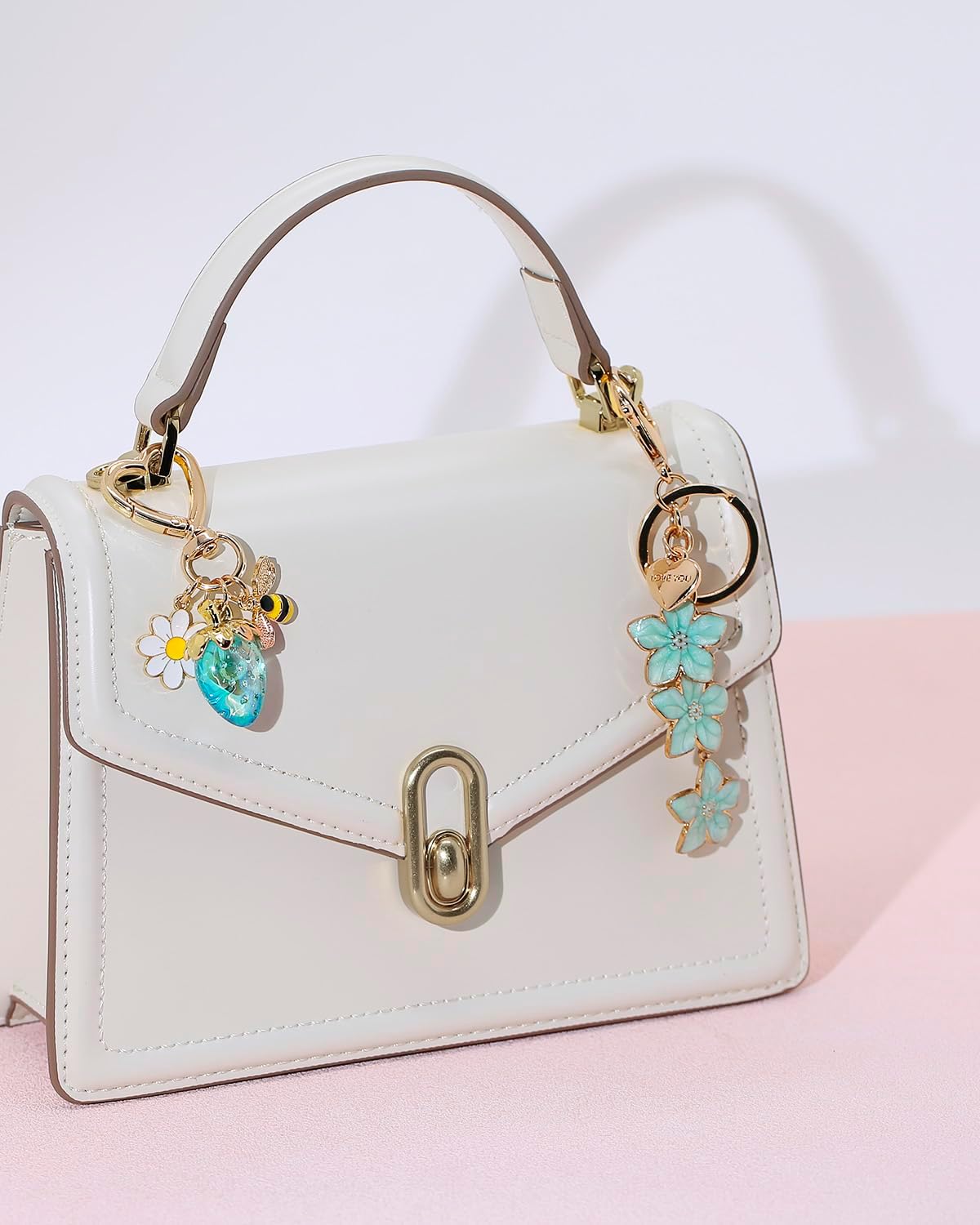 4 dijes para bolsos, bonitos accesorios para bolso y llavero de cer...