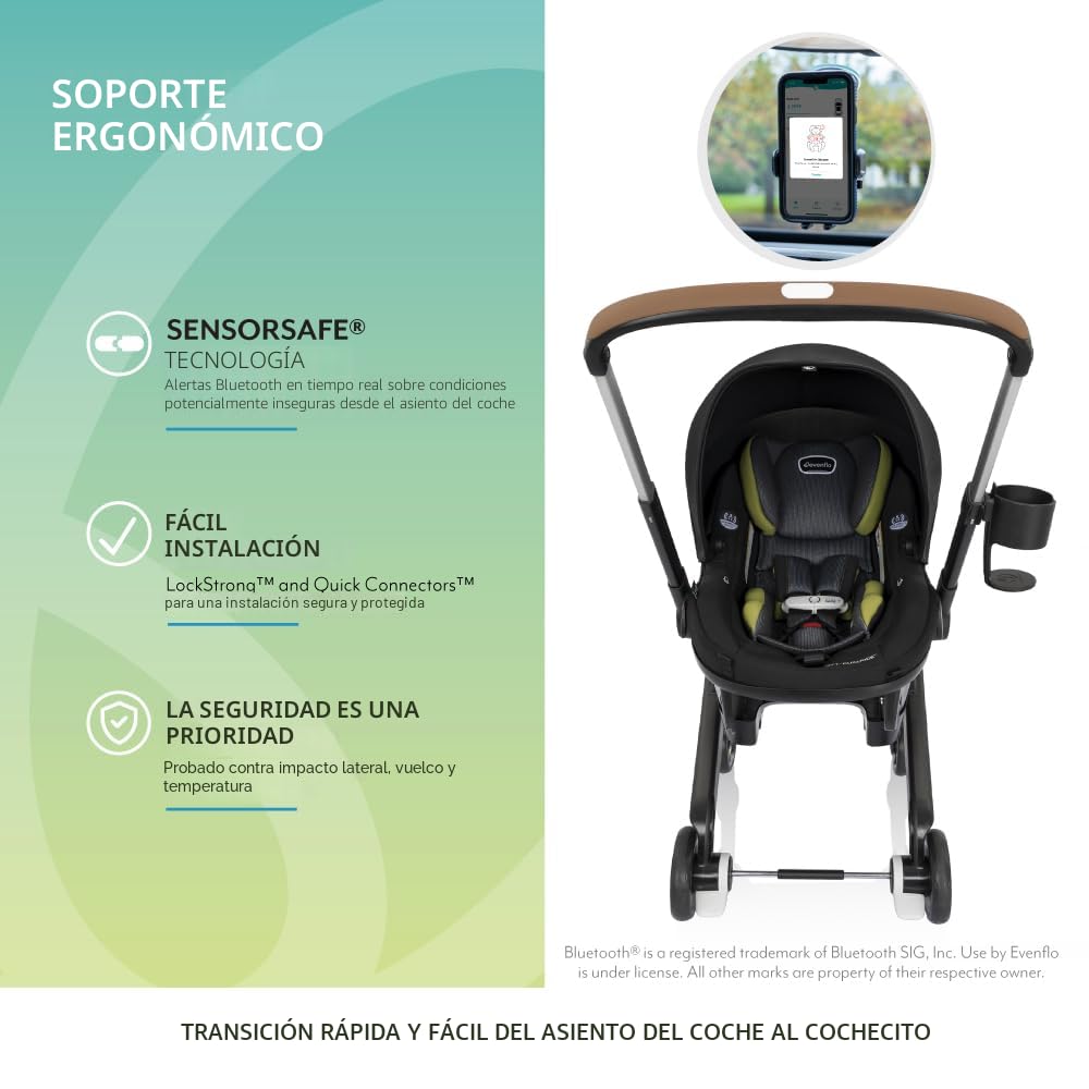 Evenflo Shyft DualRide - Cochecito de asiento de coche prematuro e...