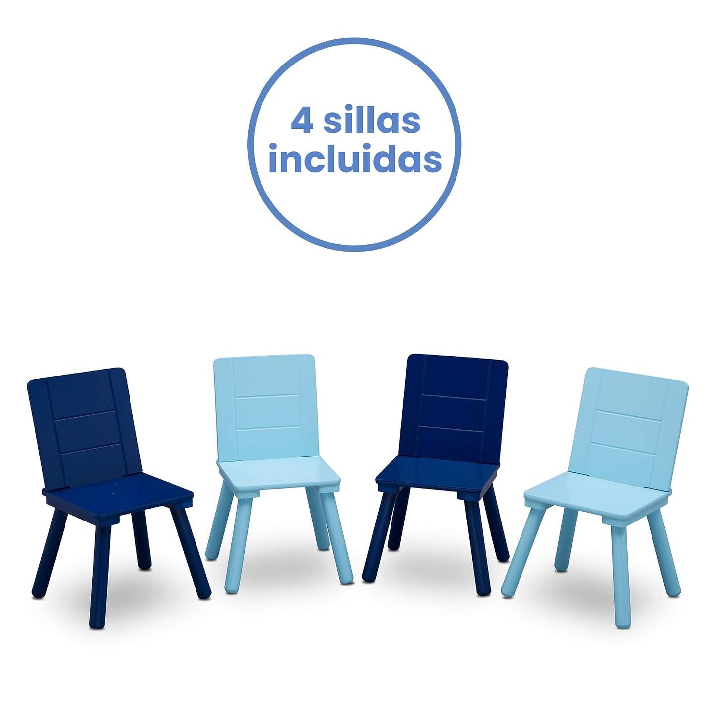 Delta Children Conjunto de mesa y sillas para niños (4 sillas inclu...