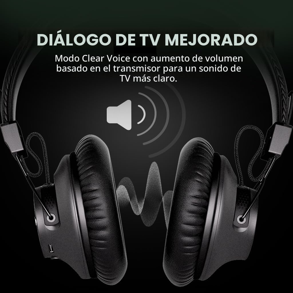 Avantree HT5009 Plus - Auriculares inalámbricos para TV con transmi...