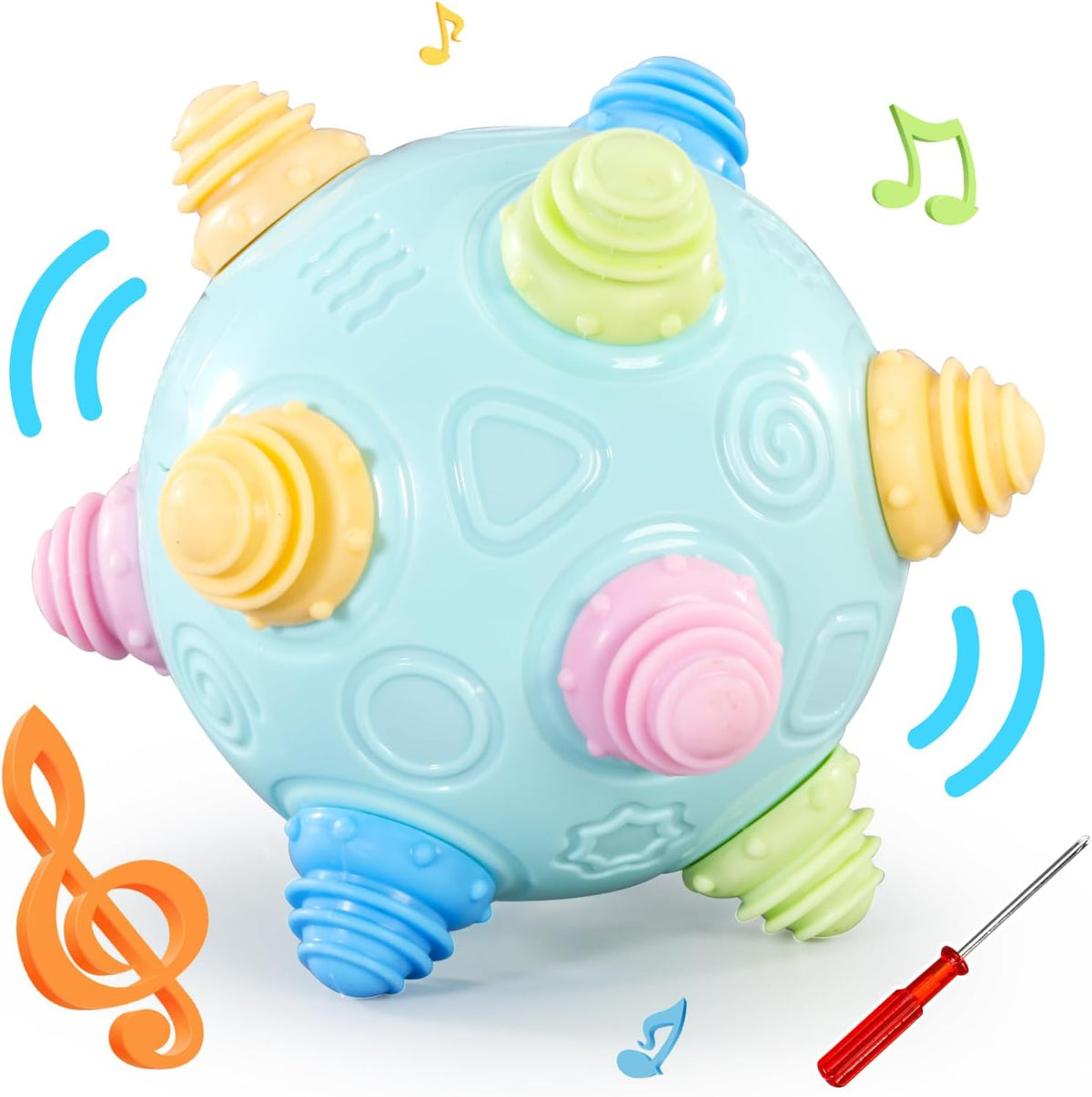 VANLINNY Juguetes de bebé para niños pequeños, bola de música que s...
