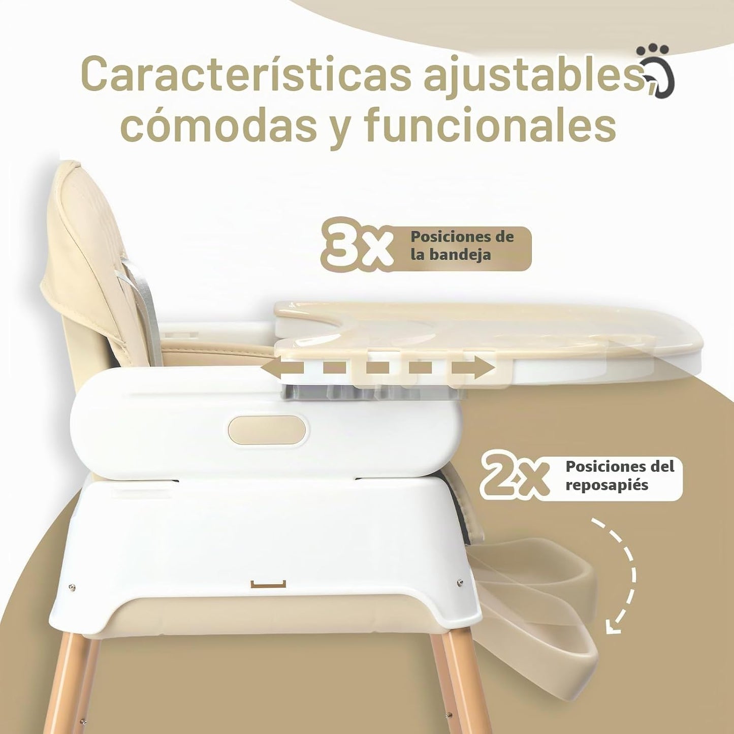JOYMOR Silla alta 5 en 1 para bebés y niños pequeños, silla alta po...