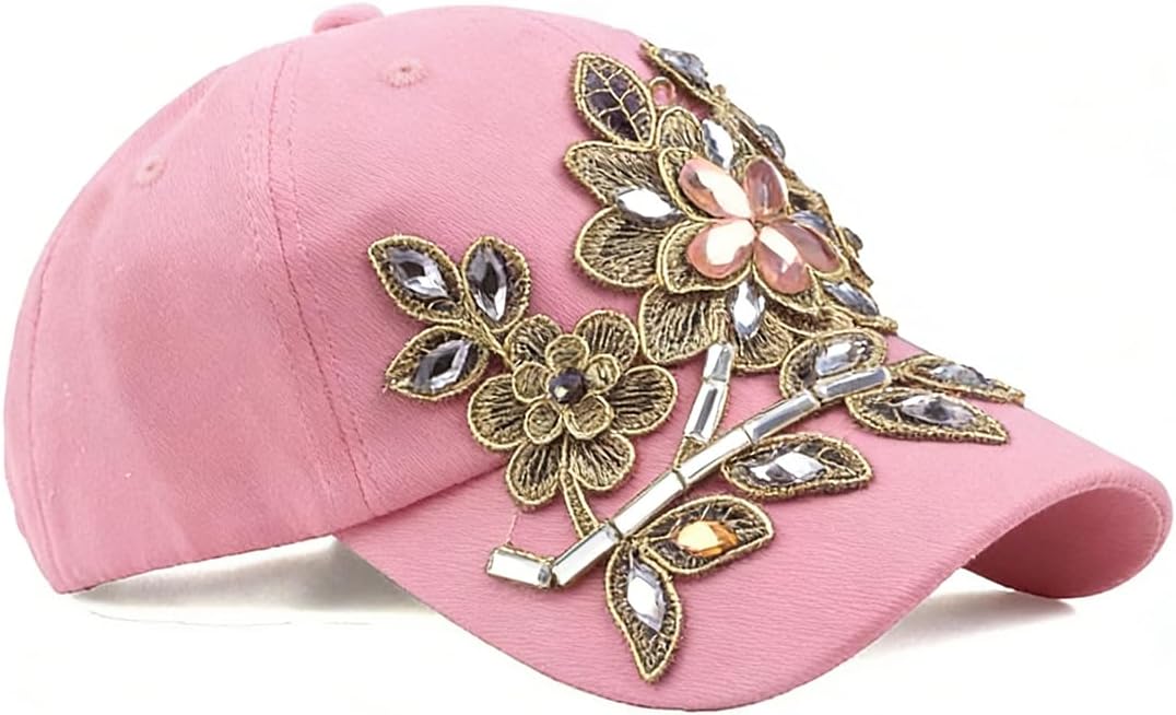 Gudessly Bling - Gorra de béisbol para mujer, diseño de flores, con...