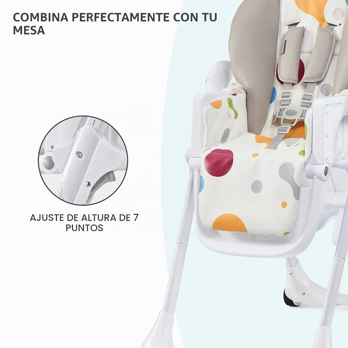Kinderkraft Trona Yummy, Silla de bebé, ergonómica, cómoda, reclina...