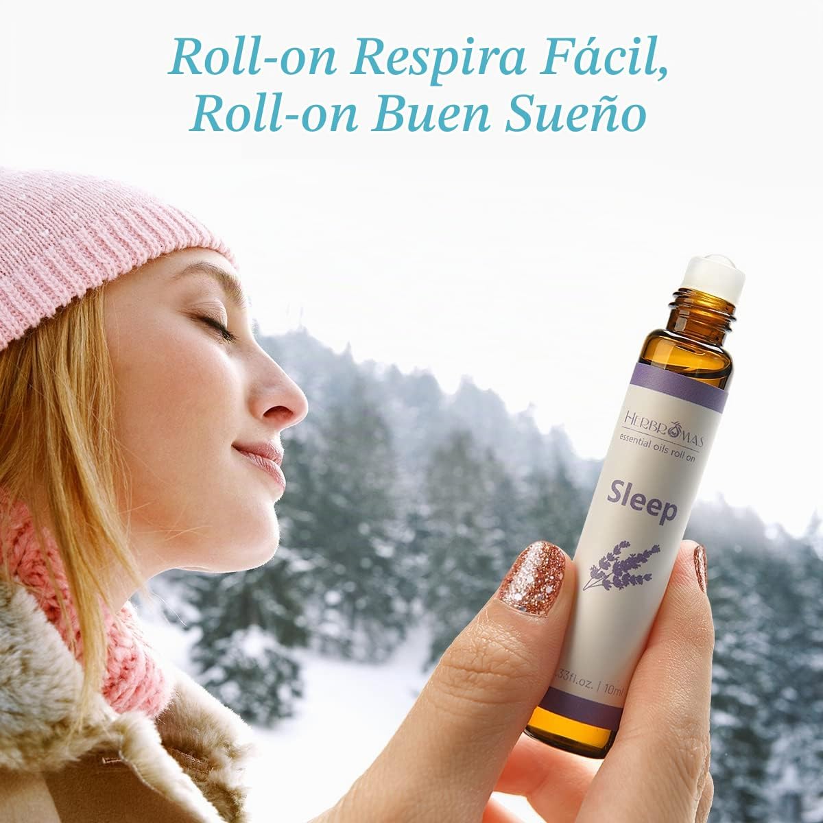 HERBROMAS Juego de Aceites Esenciales de Aromaterapia Roll On, Mezc...