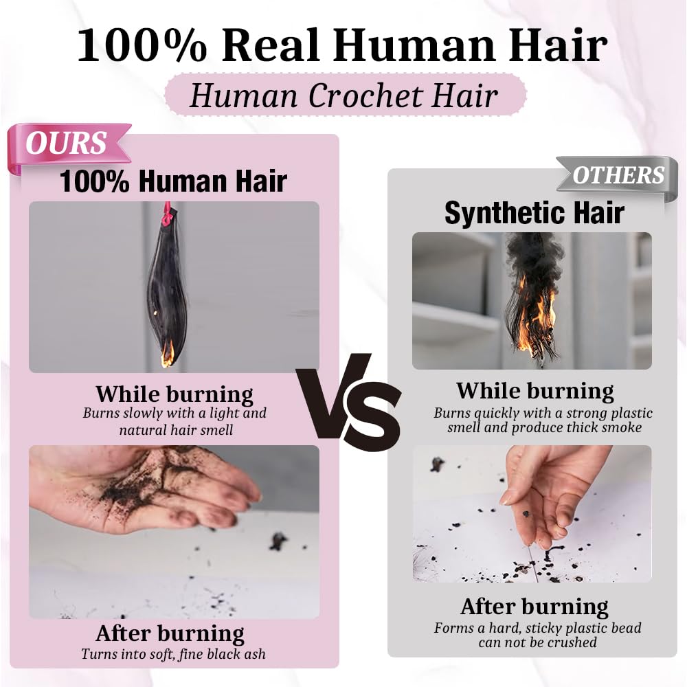 Goulus Cabello humano rizado birmano de 4.23 oz, sin nudos, con plu...