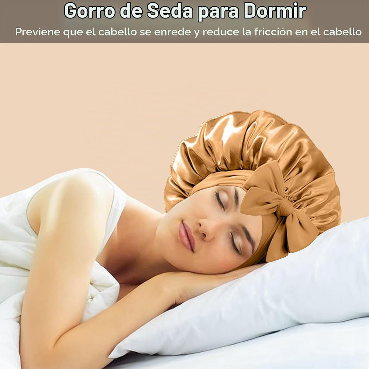 2 piezas de gorro de seda satinada para dormir para mujeres, gorro...