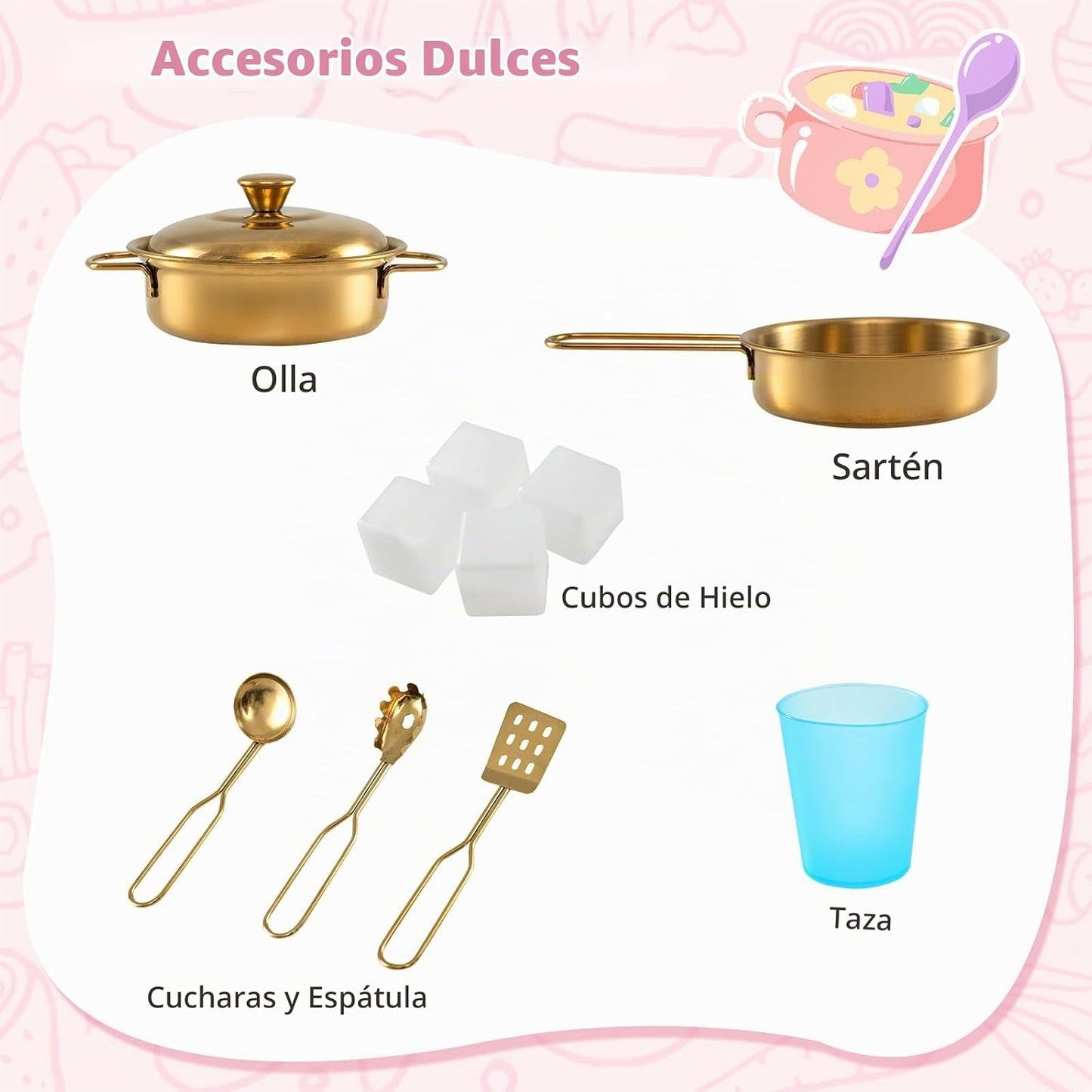 Costzon Juego de cocina para niños, juego de juguetes de cocina de...