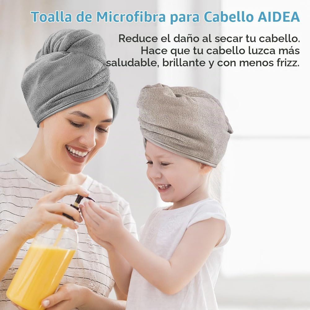 AIDEA Toalla para el cabello, paquete de 5 toallas absorbentes de s...
