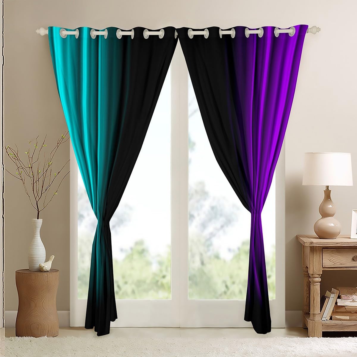Feelyou Cortinas Decorativas Abstractas Degradadas para Niños Adole...