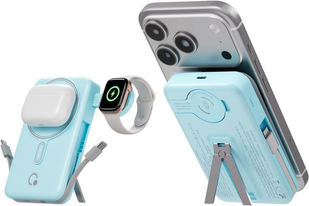Q Cargador portátil inalámbrico magnético de 10,000 mAh, batería ex...