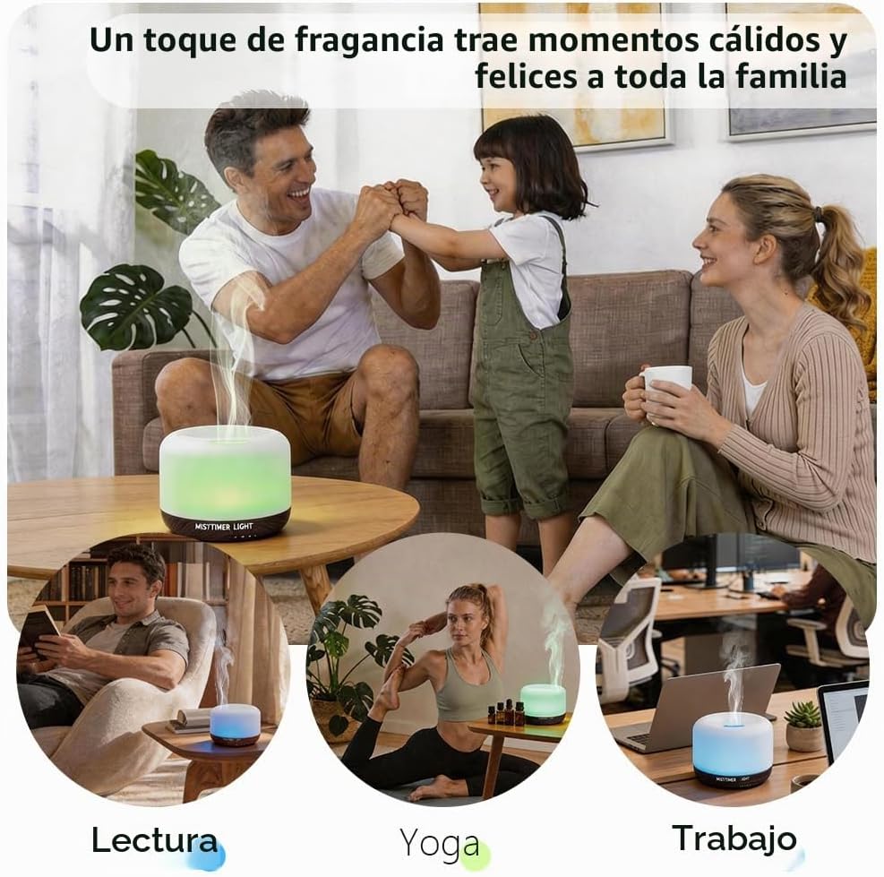 Difusor de aceite esencial, humidificador ultrasónico de niebla frí...