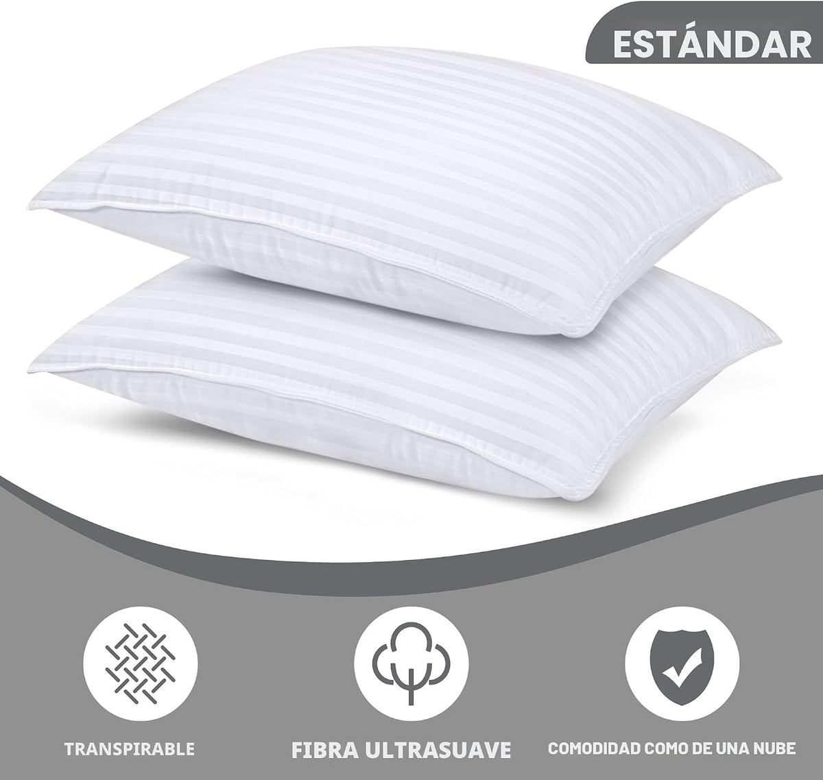 Utopia Bedding - Almohadas de cama para dormir de tamaño estándar (...