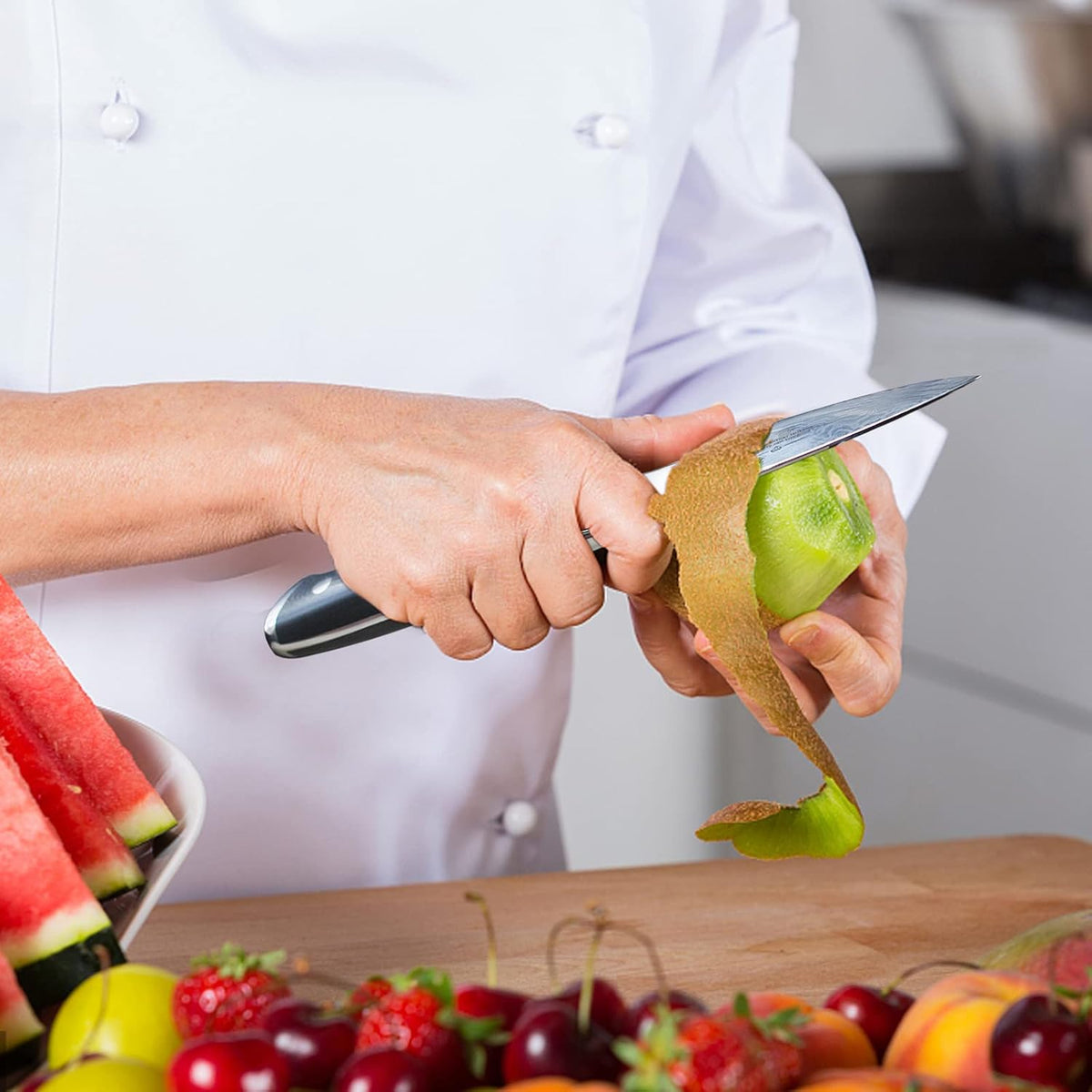 SHAN ZU Cuchillo de pelar de 4 pulgadas, cuchillos de cocina profes...