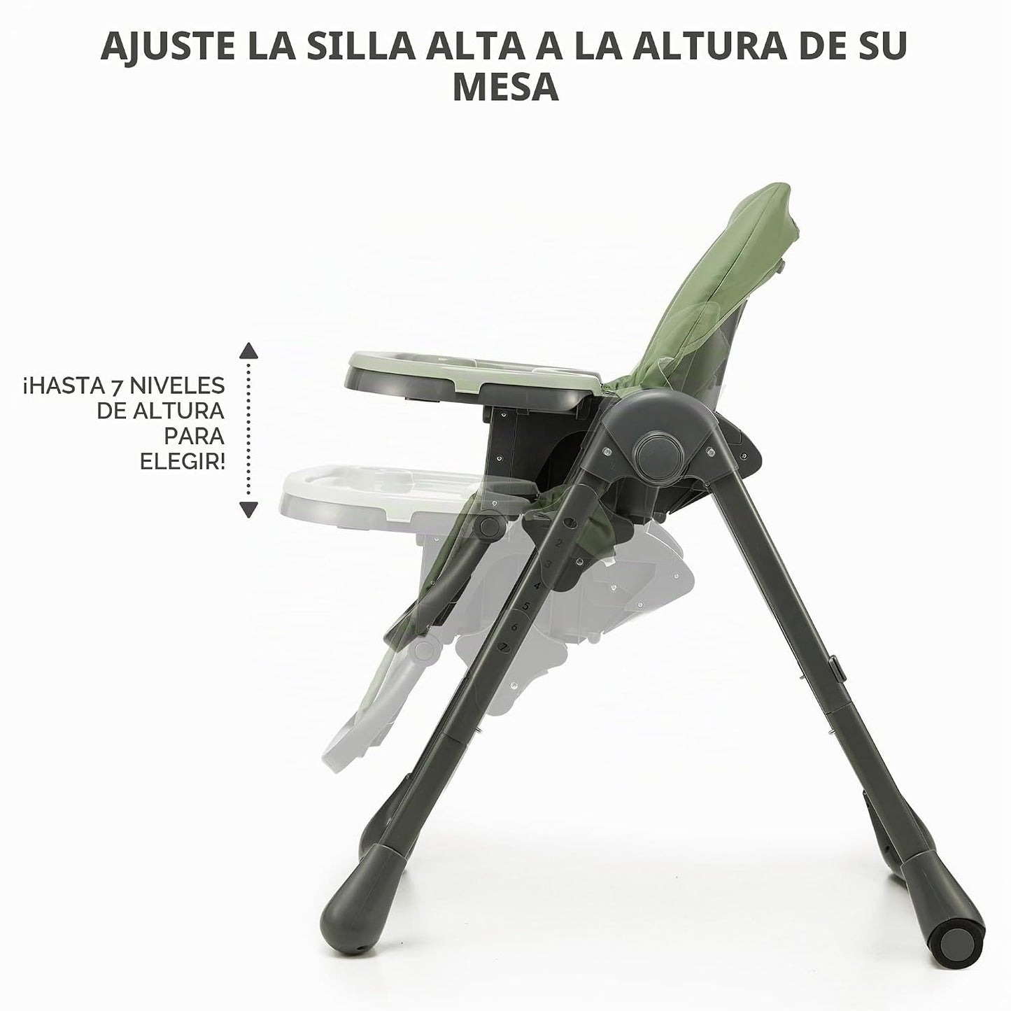 Kinderkraft Tummie, Silla alta 2 en 1, silla de bebé, ergonómica, c...