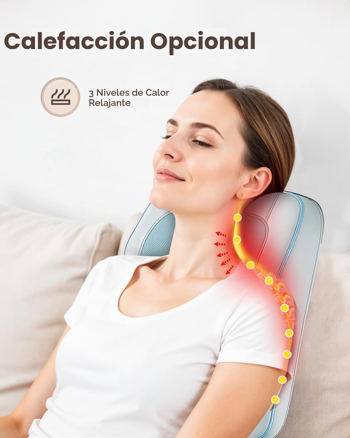 COMFIER Masajeador de espalda Shiatsu con calor, masajeador de cuel...