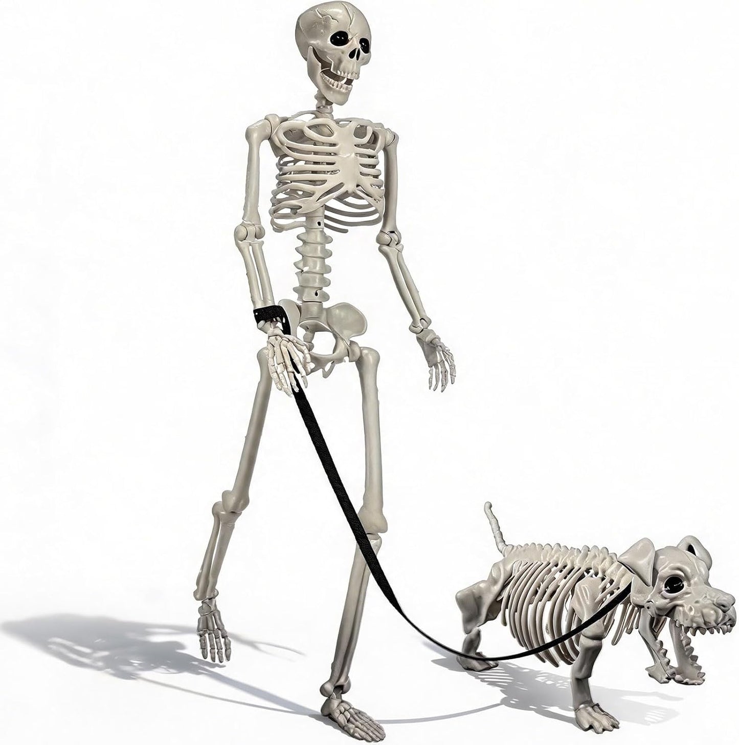 Decoraciones de Halloween de esqueleto humano y perro para exterior...