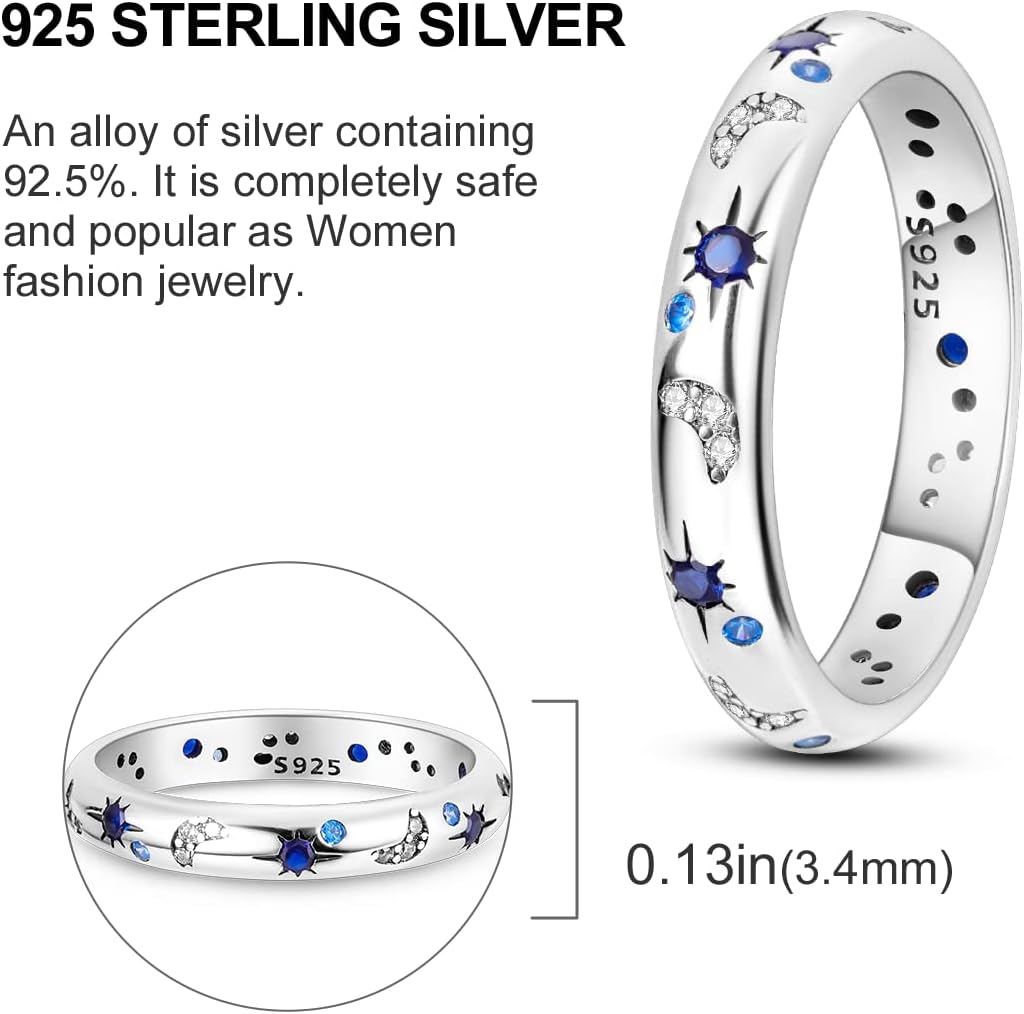 Hapour Anillo de Plata de Ley 925 para Mujer, Anillos Eternos Preci...