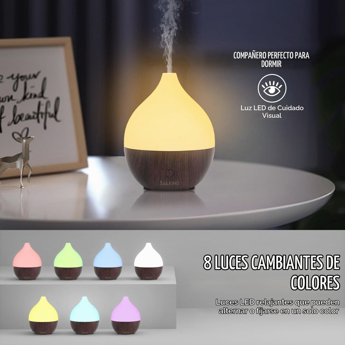 SALKING Difusor de aceite esencial (juego de 2 oscuros), difusor ul...