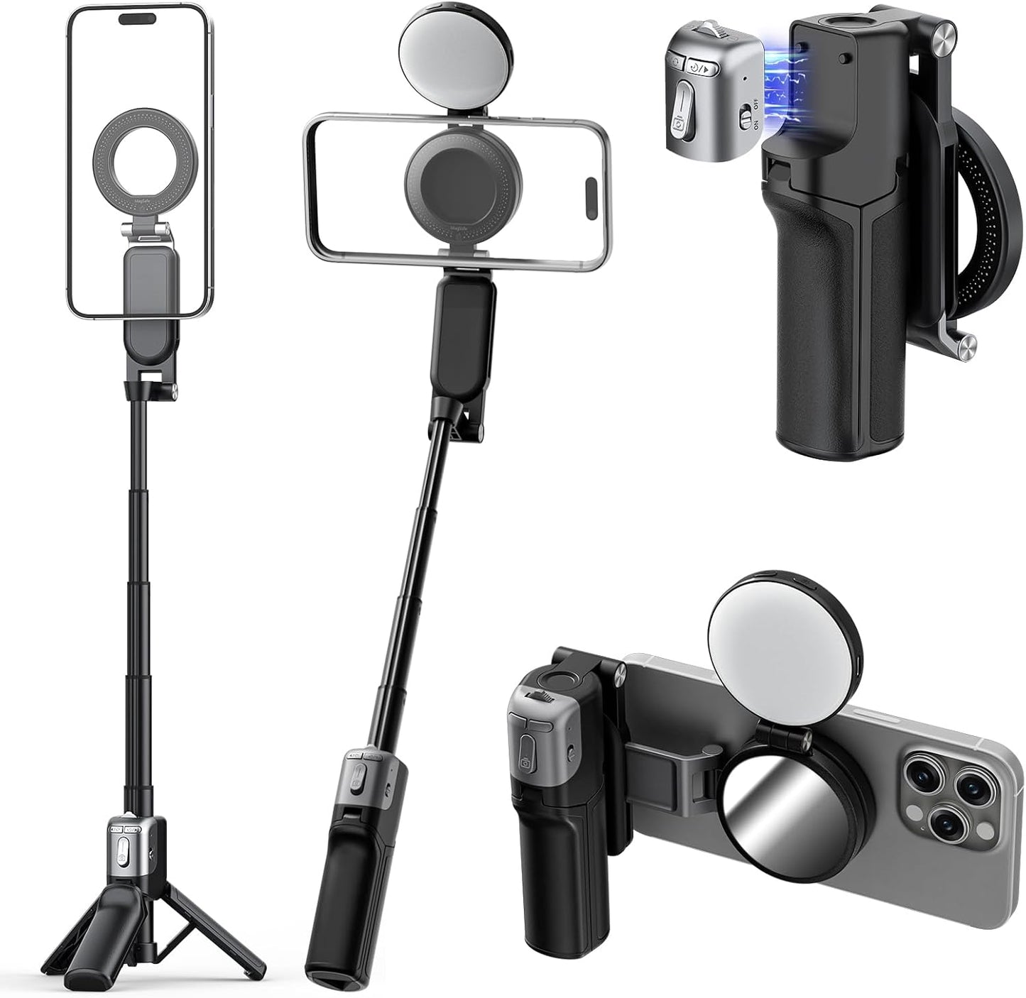 AMAZEAR Agarre para cámara de teléfono con trípode para selfie, acc...