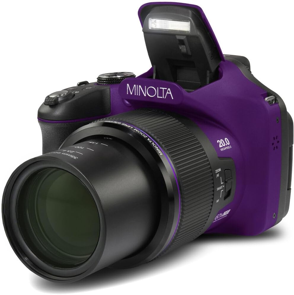 MINOLTA MN67Z - Cámara digital de puente FHD de 20 MP \/ 1080P con...