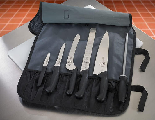 Mercer Culinary Millennia - Juego de 7 rollos de cuchillos, color n...