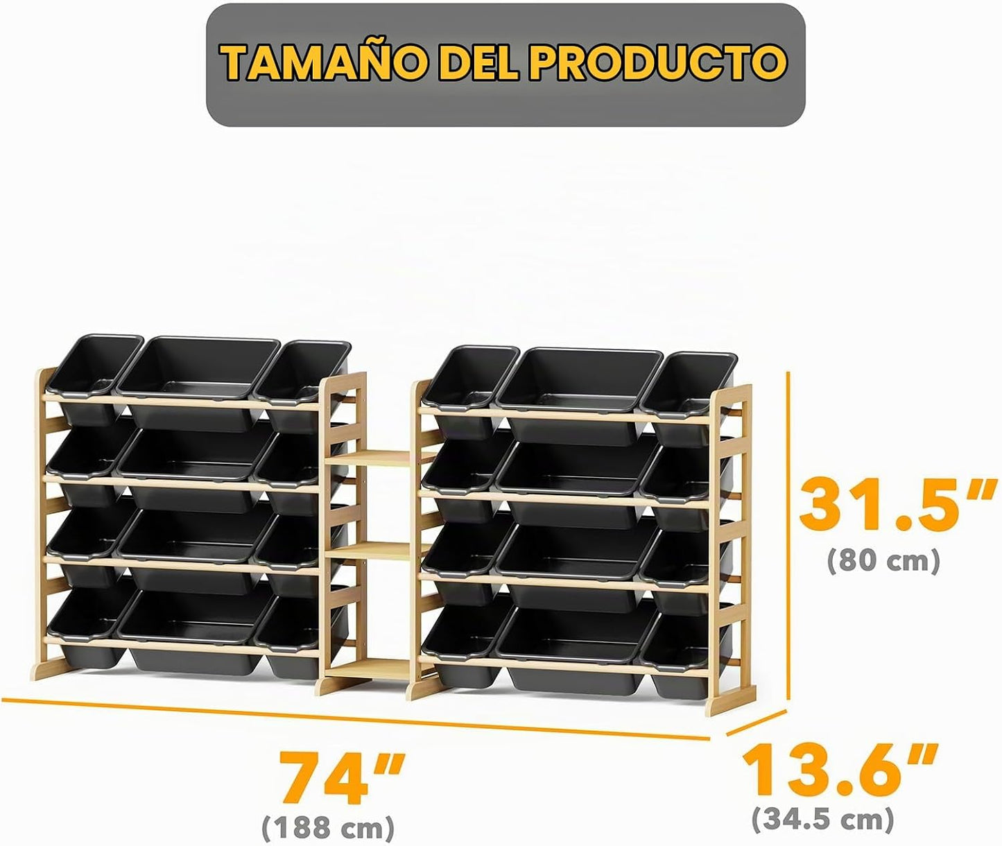 SpaceAid Organizador Grande de Almacenamiento de Juguetes con 24 Co...