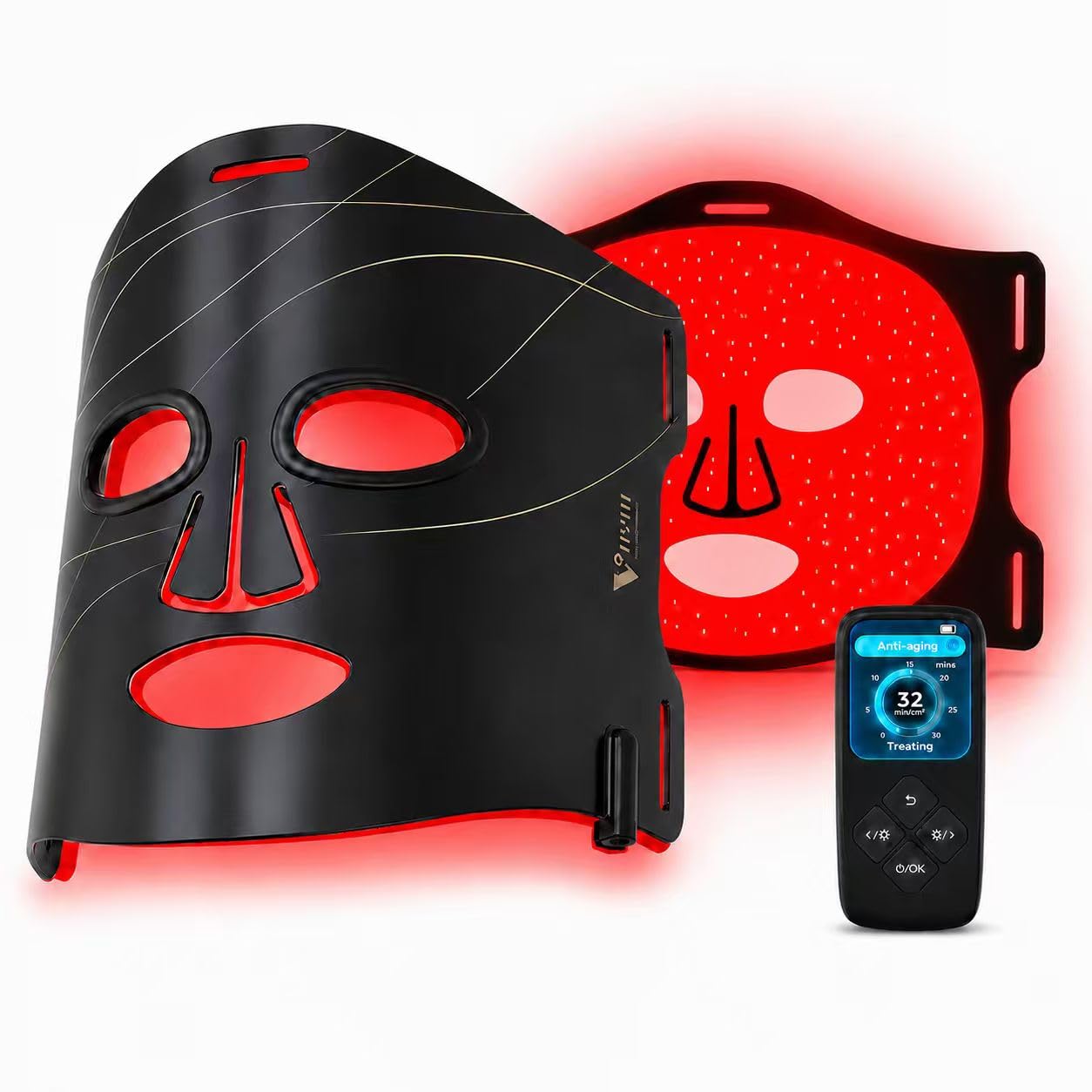 Máscara facial de terapia de luz roja infrarroja VYM con controlado...