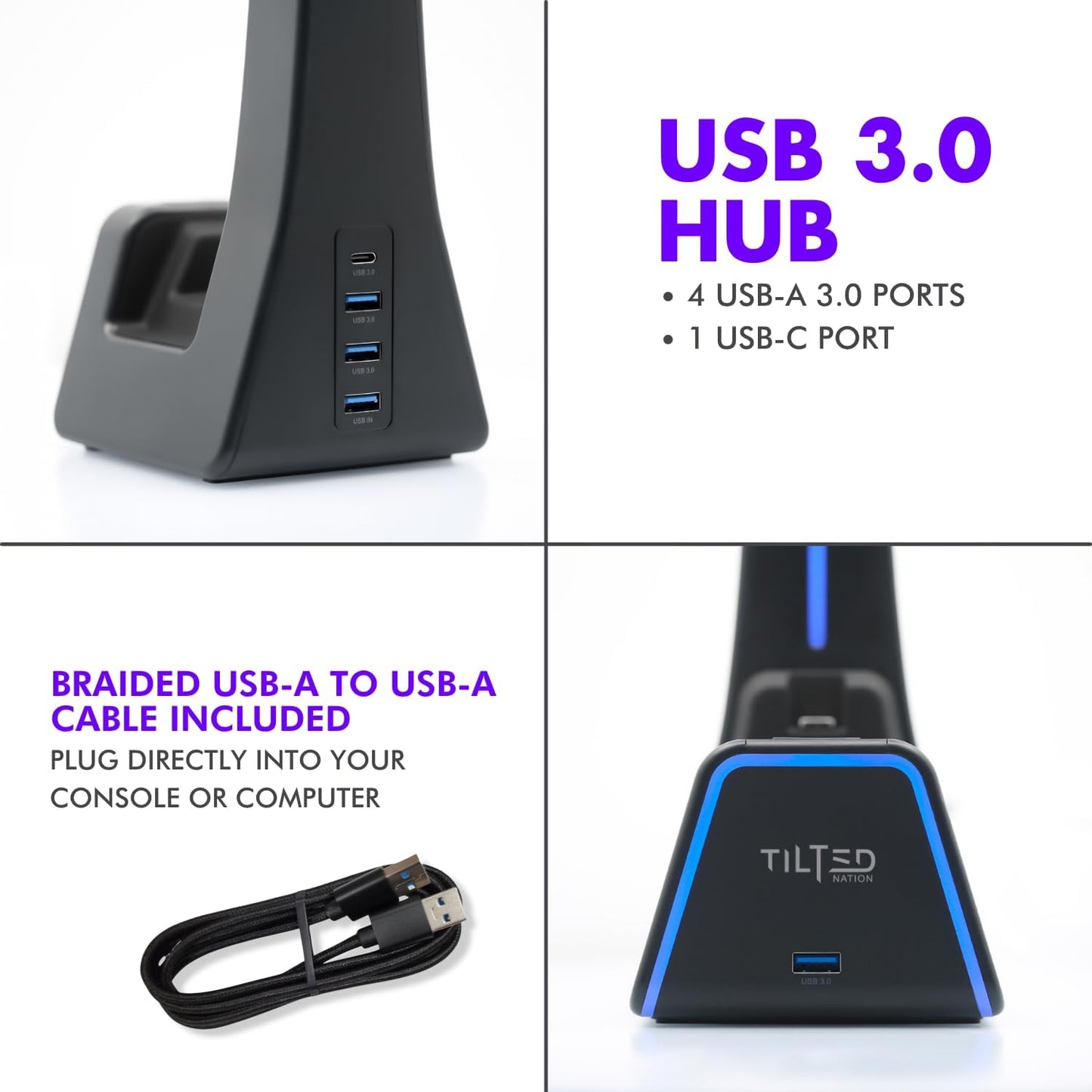 Tilted Nation Soporte para controlador y auriculares para juegos 3...