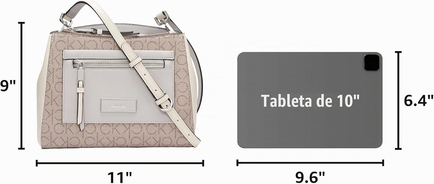 Calvin Klein Bolso bandolera Hadley con tres compartimentos para mujer