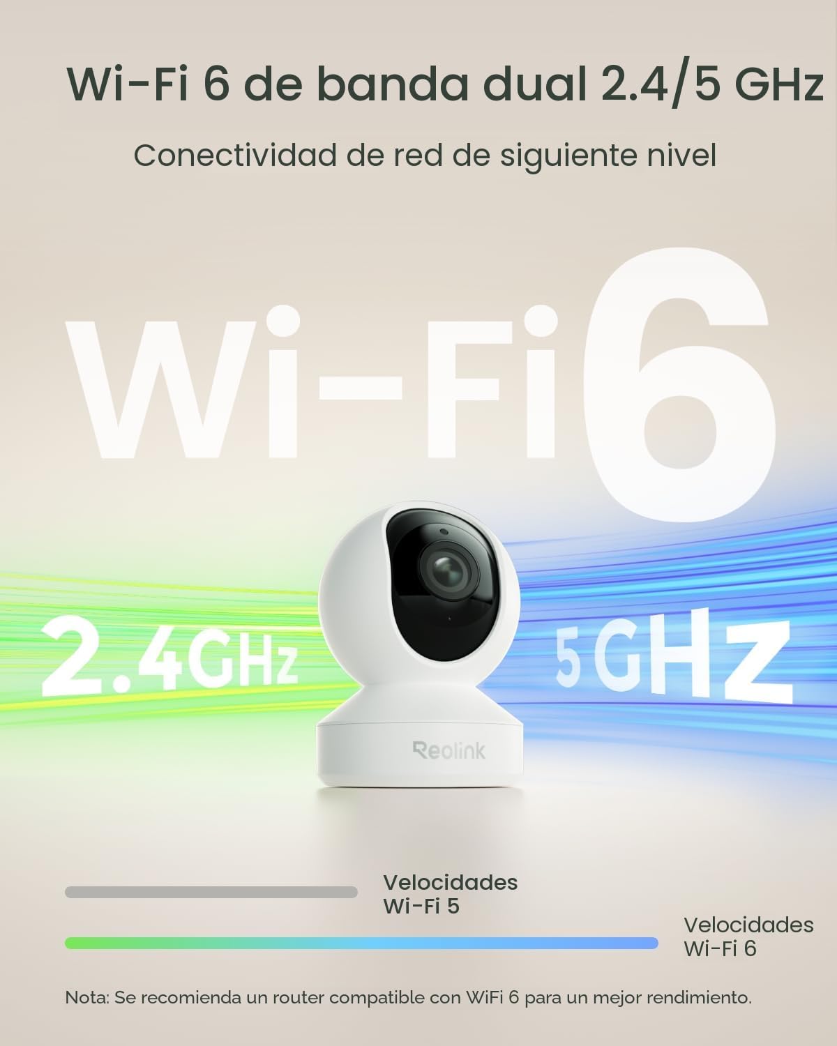 REOLINK Cámara de seguridad para interiores, cámara WiFi enchufable...