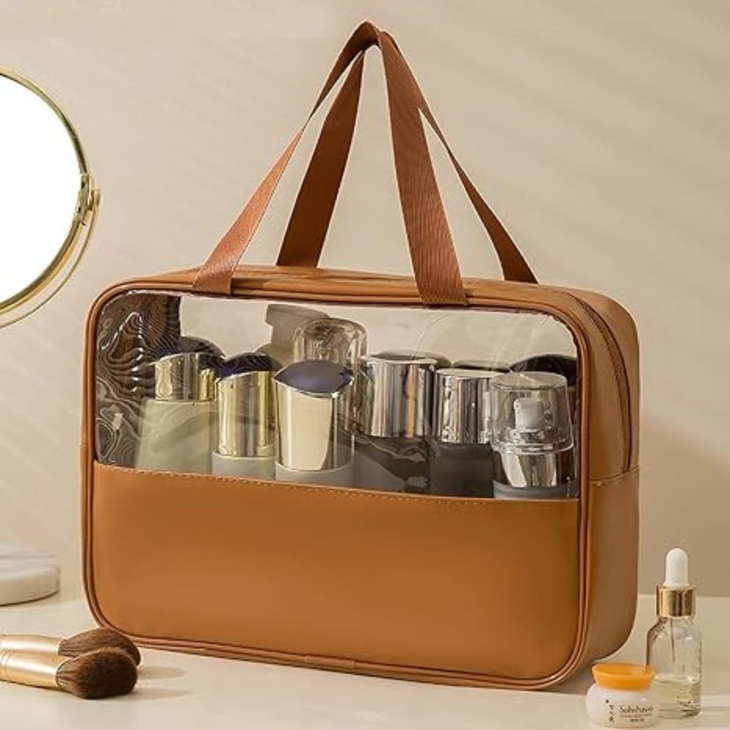HGHDBT Juego de 57 brochas de maquillaje marrón profesional con est...