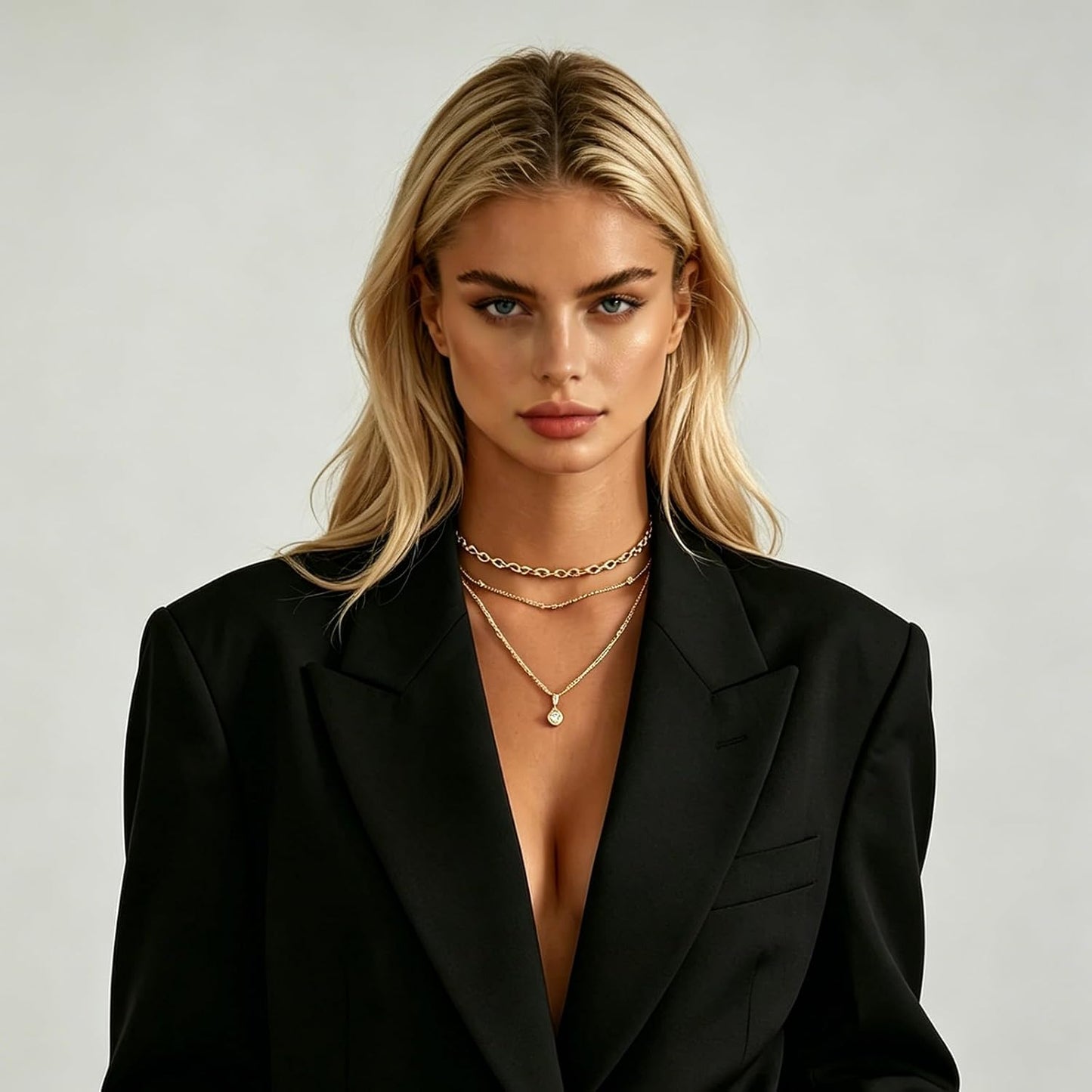Gargantilla gruesa de oro para mujer, collar de declaración platead...