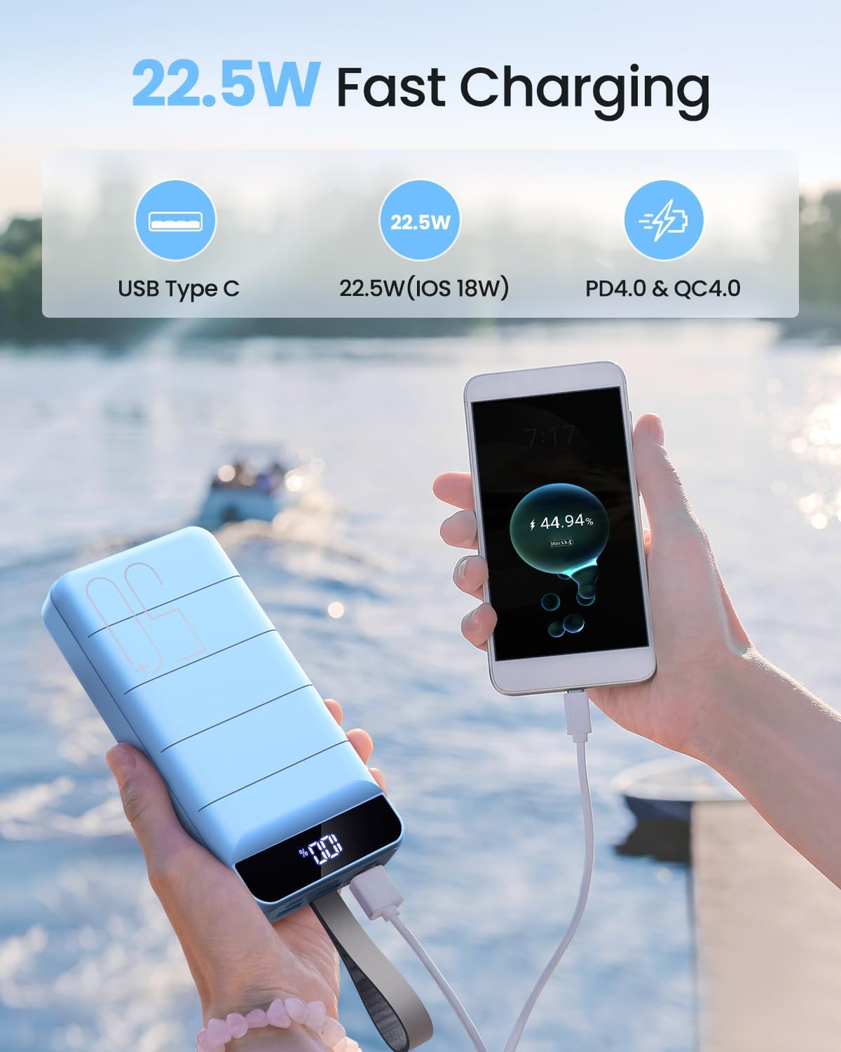 Banco de energía de carga rápida 50000mAh - Cargador portátil de 22...