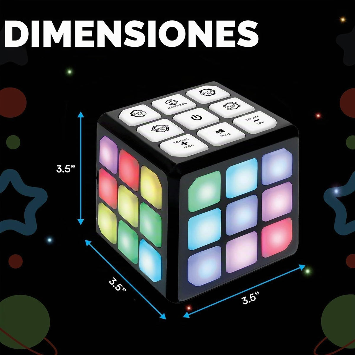 Winning Fingers Cubo Intermitente Electrónico de Memoria y Juego Ce...