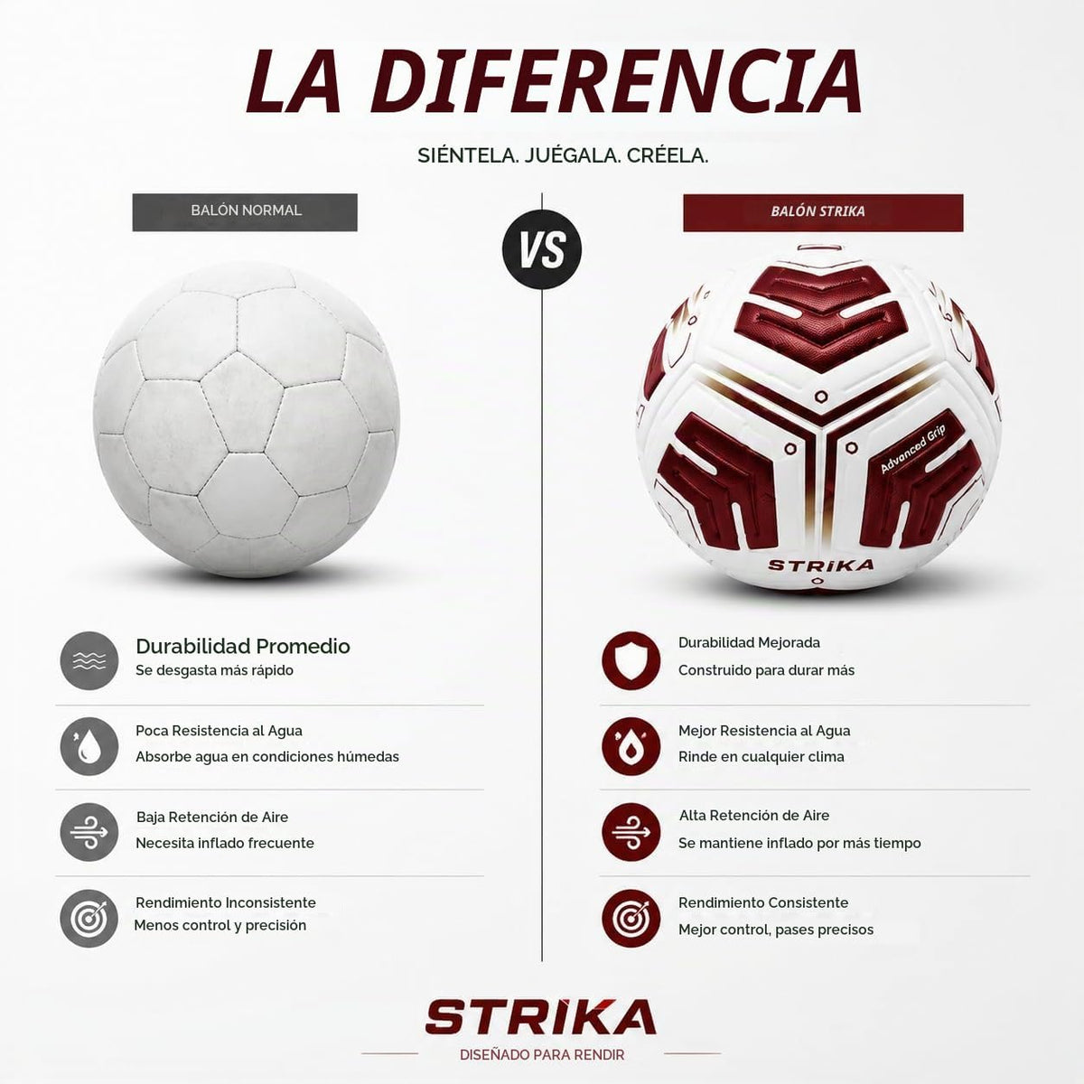 STRIKA Balón de fútbol prémium tamaño 5 y 4 \u2013 Pelota híbrida p...