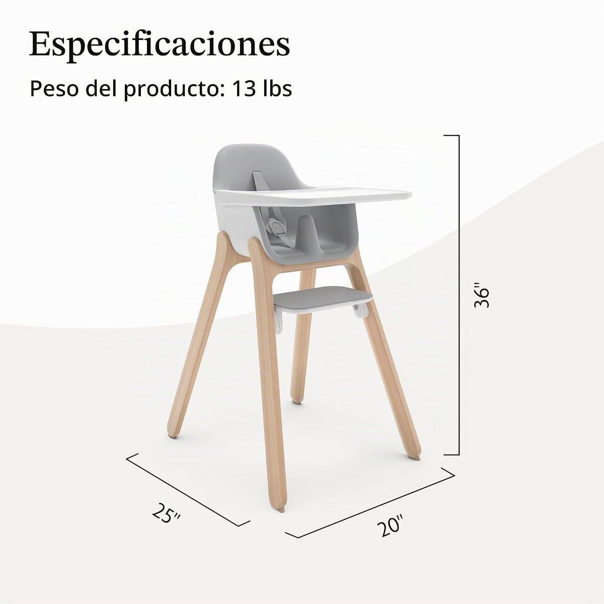 UPPAbaby Ciro - Silla alta, diseño elegante y fácil de limpiar, ban...