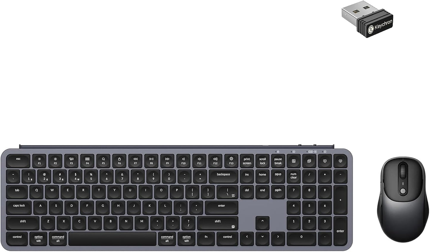 Keychron Combo de teclado y mouse inalámbricos B6 Pro, escritura si...