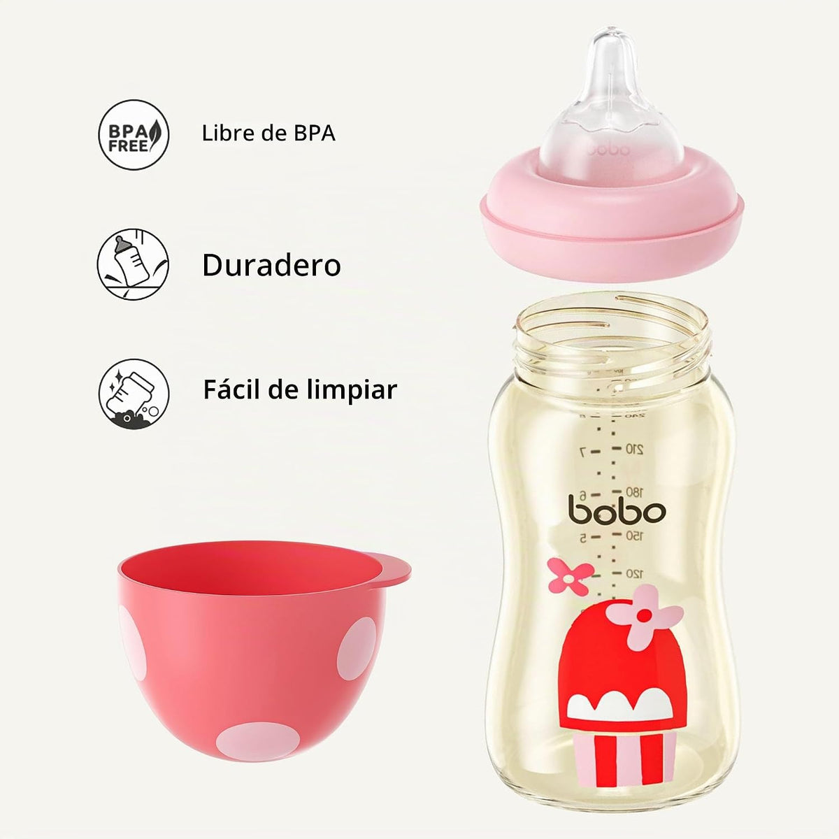 YOHKOH Biberón PPSU de cuello ancho para recién nacidos, biberón an...