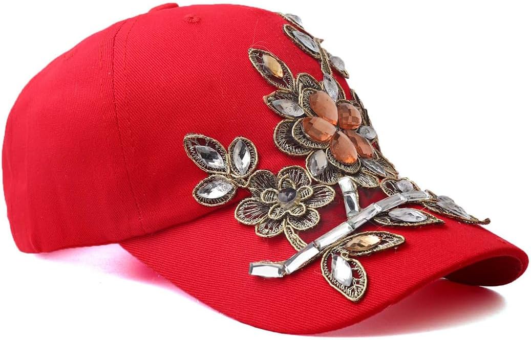 Gudessly Bling - Gorra de béisbol para mujer, diseño de flores, con...