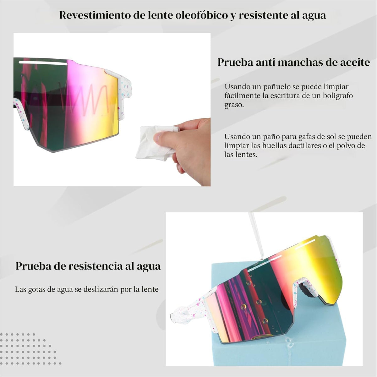 Ukoly Gafas de sol deportivas para hombres y mujeres, protección UV...