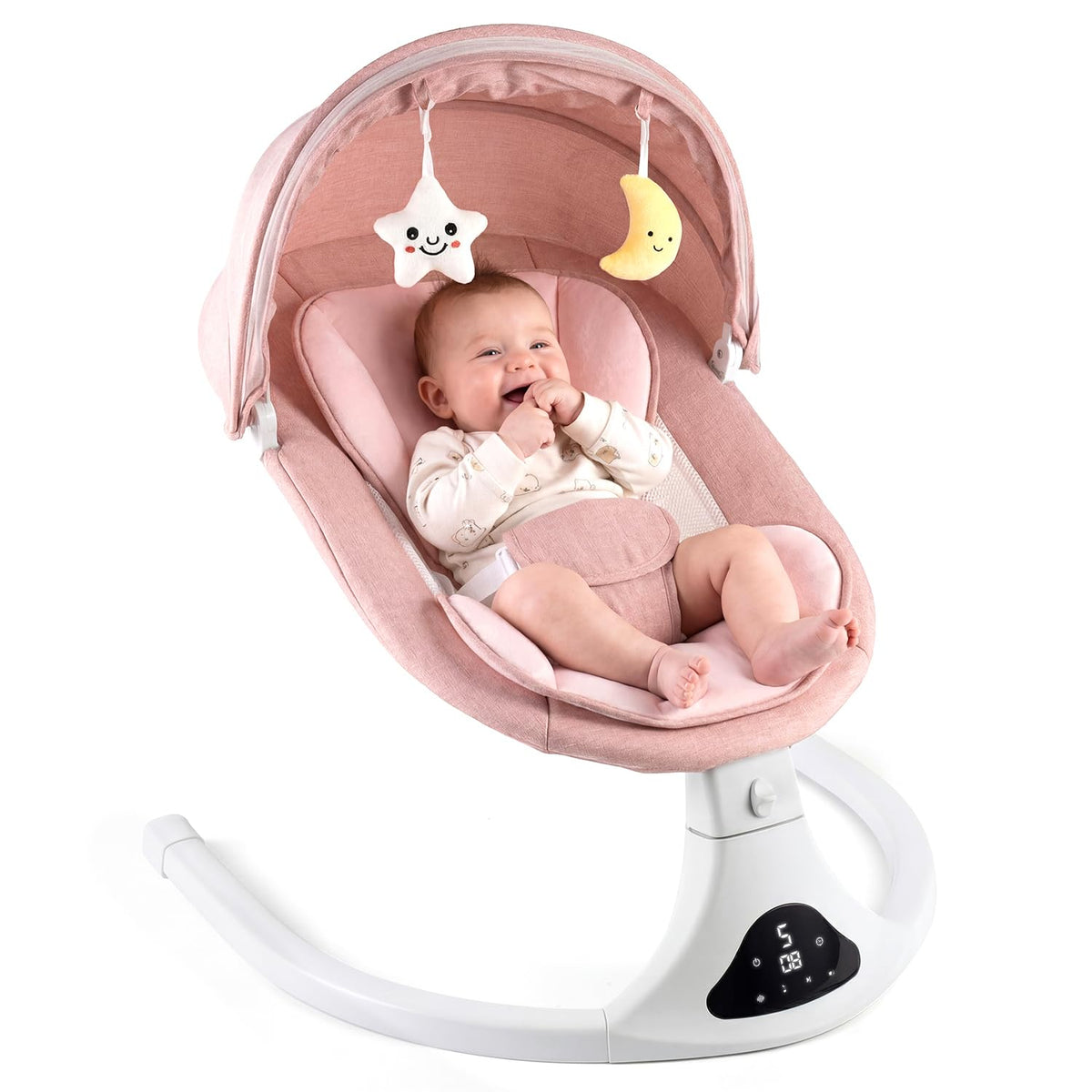 Columpio eléctrico para bebé con control remoto, 5 velocidades, por...