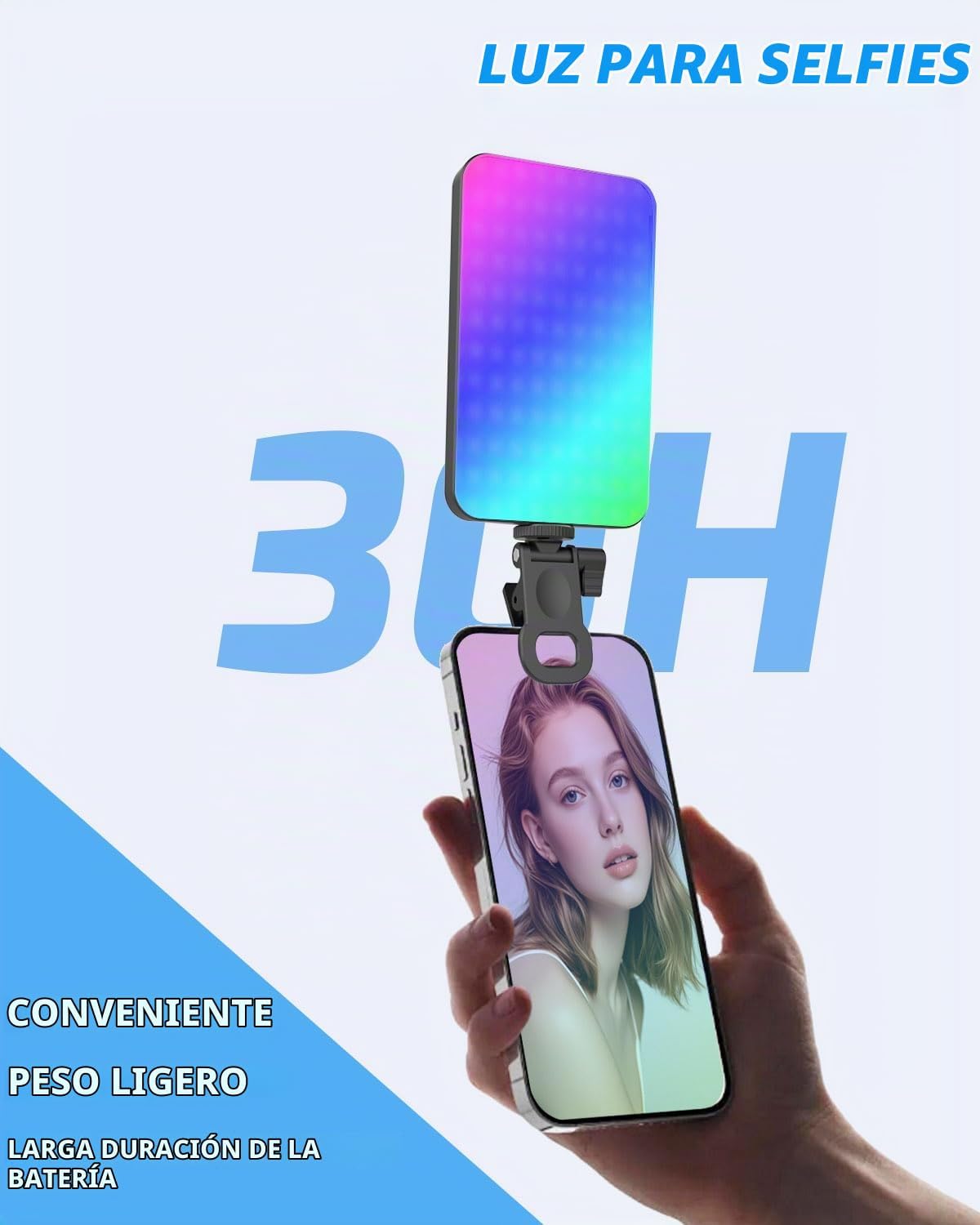 Luz para selfie portátil de 5000 mAh para iPhone: luces de relleno...