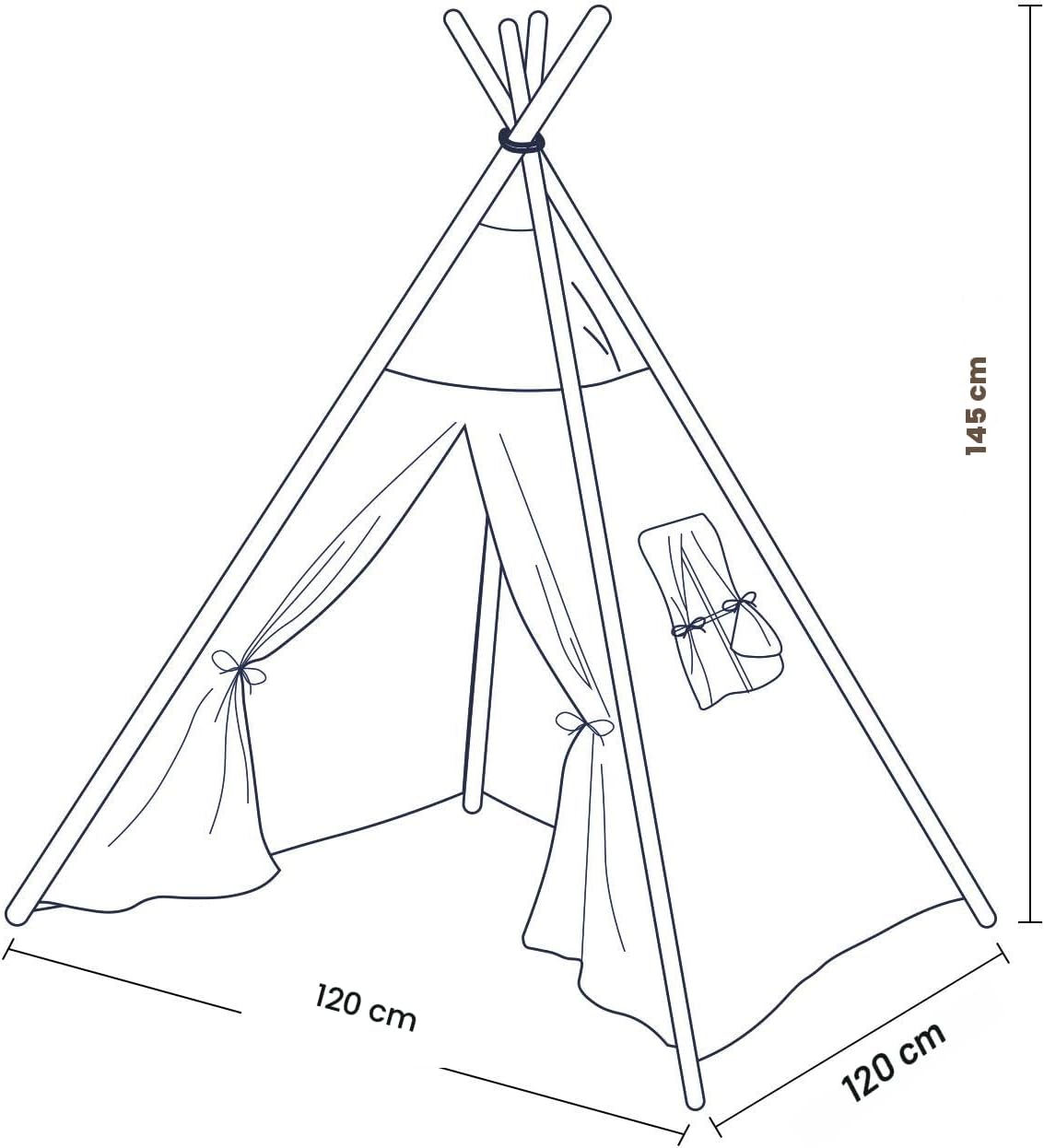 Tienda de campaña tipi para niños, tienda de campaña con alfombra,...