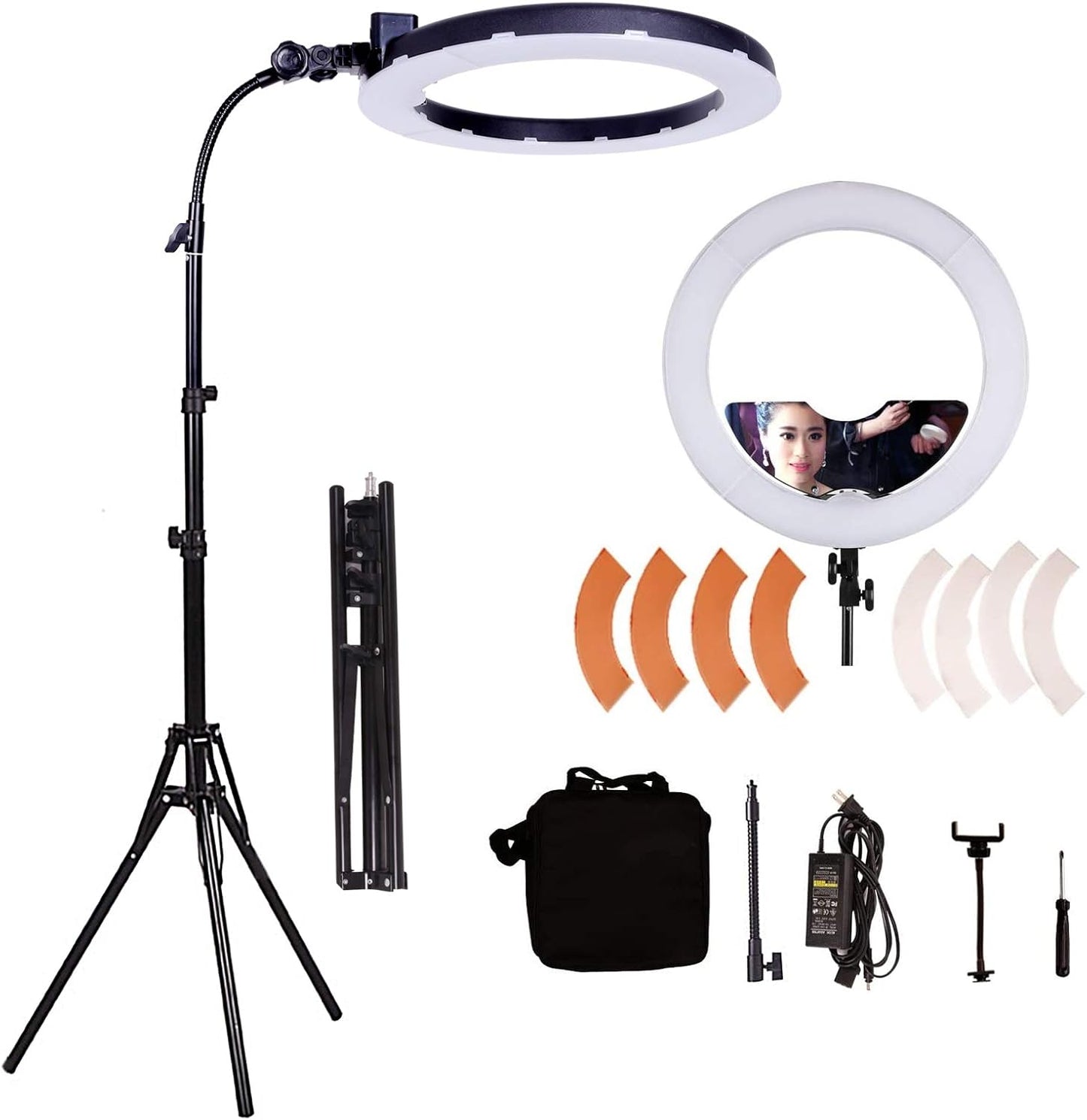 GSKAIWEN 18 pulgadas 65W LED Maquillaje Anillo Luz, Ceja Tatuaje Pe...