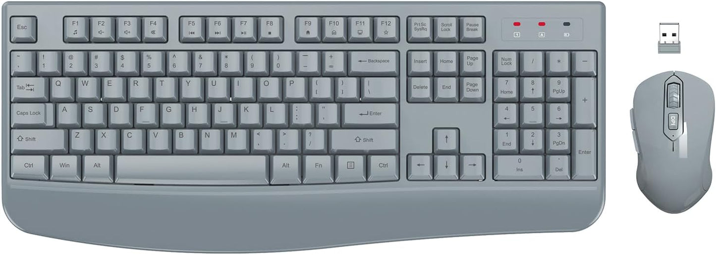 EDJO - Combo de teclado y mouse inalámbricos, teclado ergonómico de...