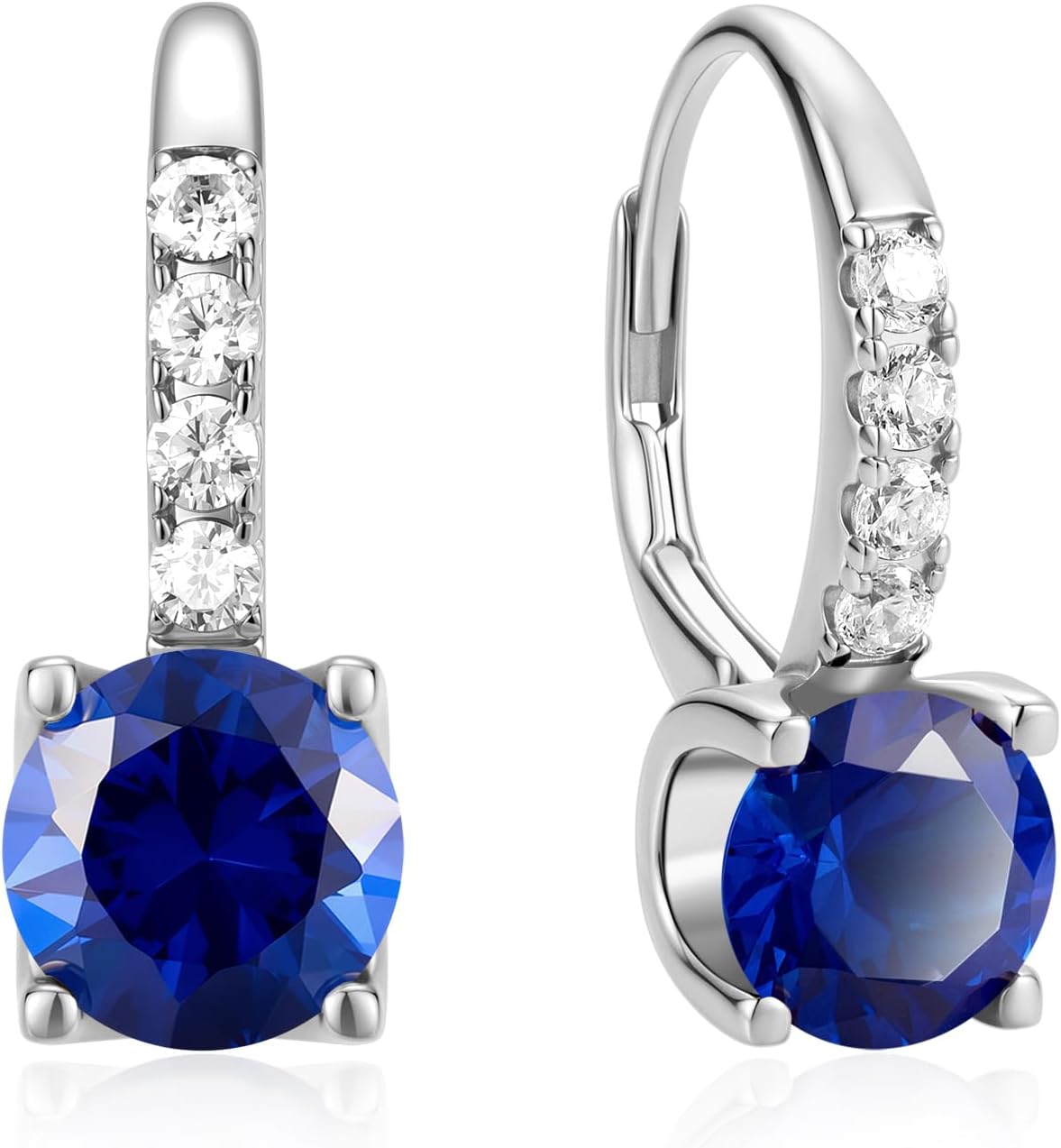FANCIME Pendientes colgantes con piedra natal para mujer de plata d...