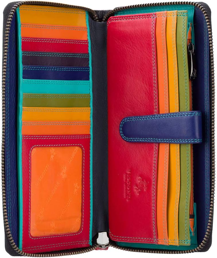 Visconti Bolso de mano de cuero suave multicolor para mujer -Spectr...