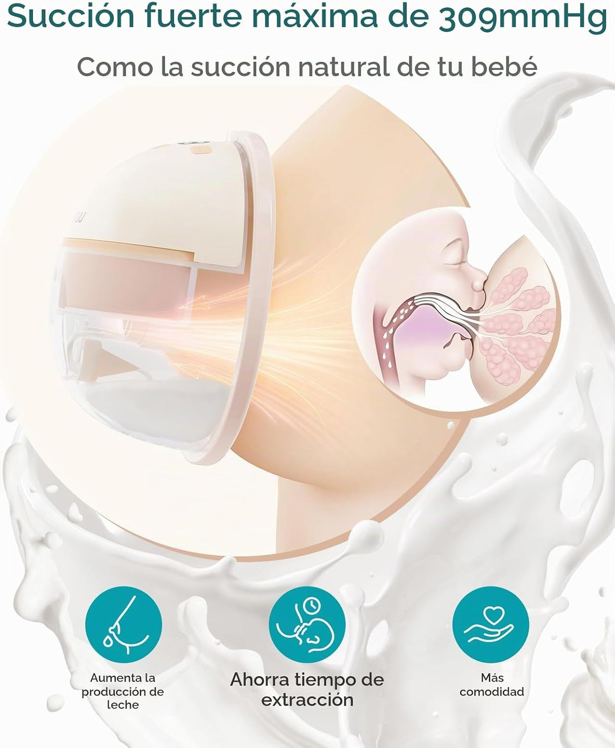 Paruu Extractor de Leche Manos Libres P16, Extractor de Leche Portá...