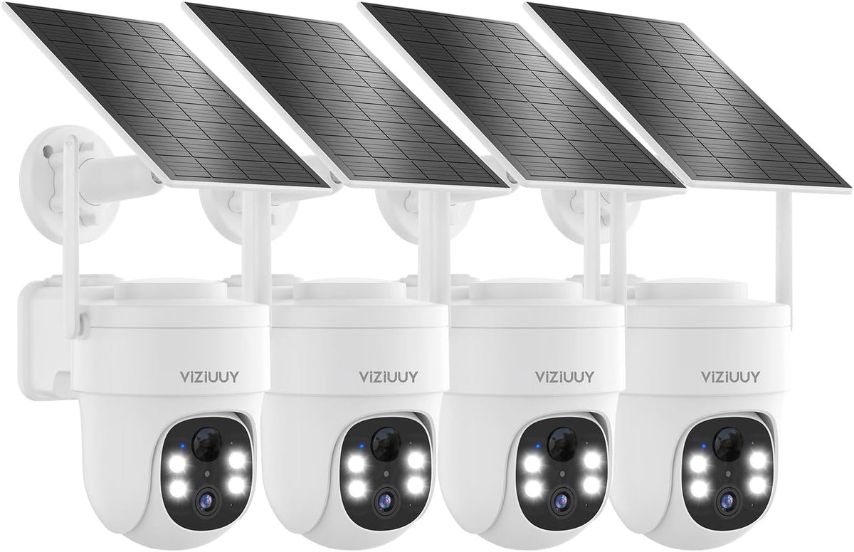VIZIUUY Cámaras de seguridad solares 3MP inalámbricas al aire libre...